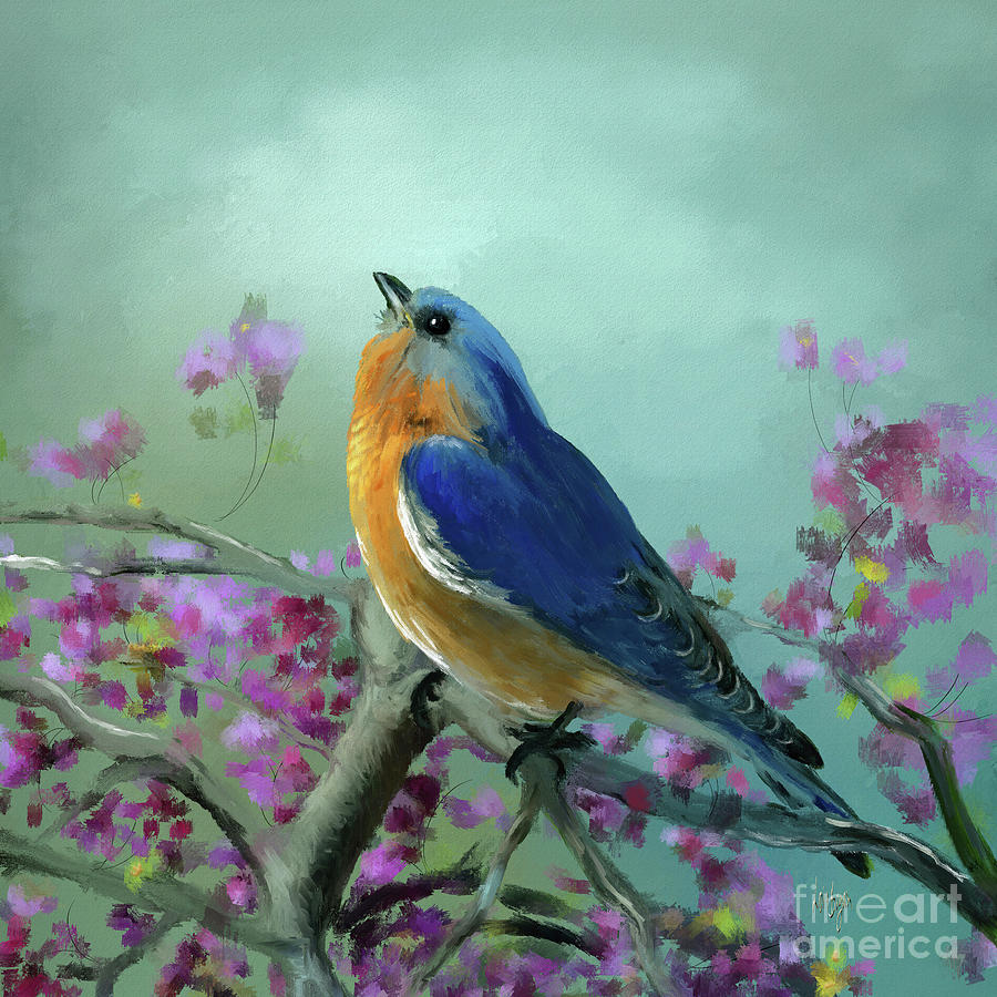 Bird Digital Art - The Weather Watcher by Lois Bryan