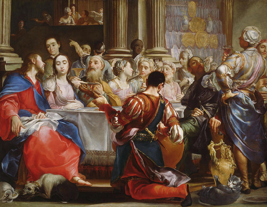 The Wedding at Cana. Giuseppe Maria Crespi, Italian, 1665-1747. Painting by Giuseppe Maria Crespi