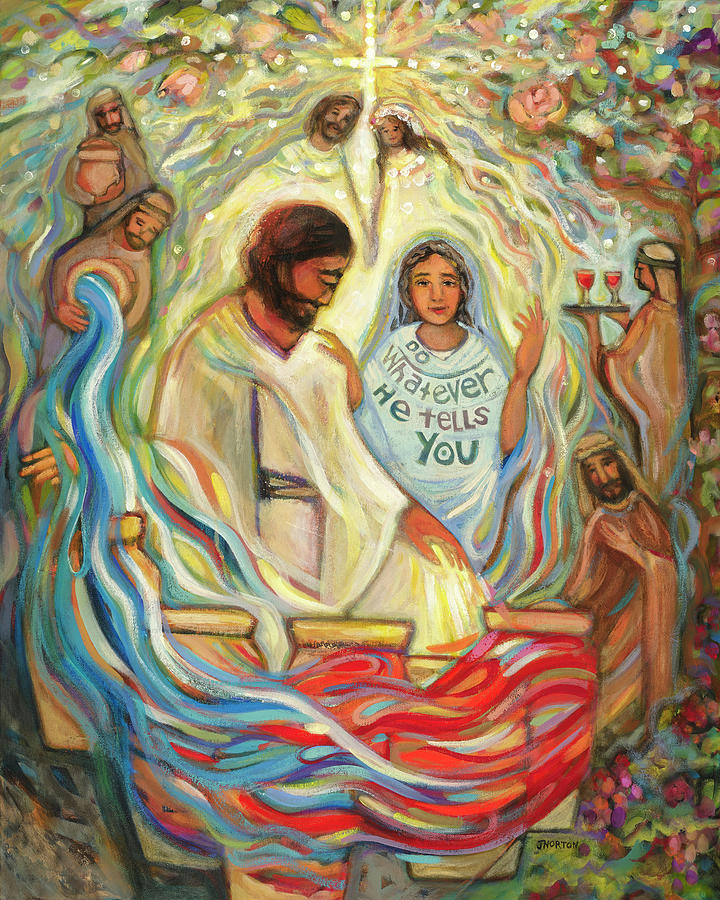 Jesus Christ Painting - The Wedding at Cana by Jen Norton