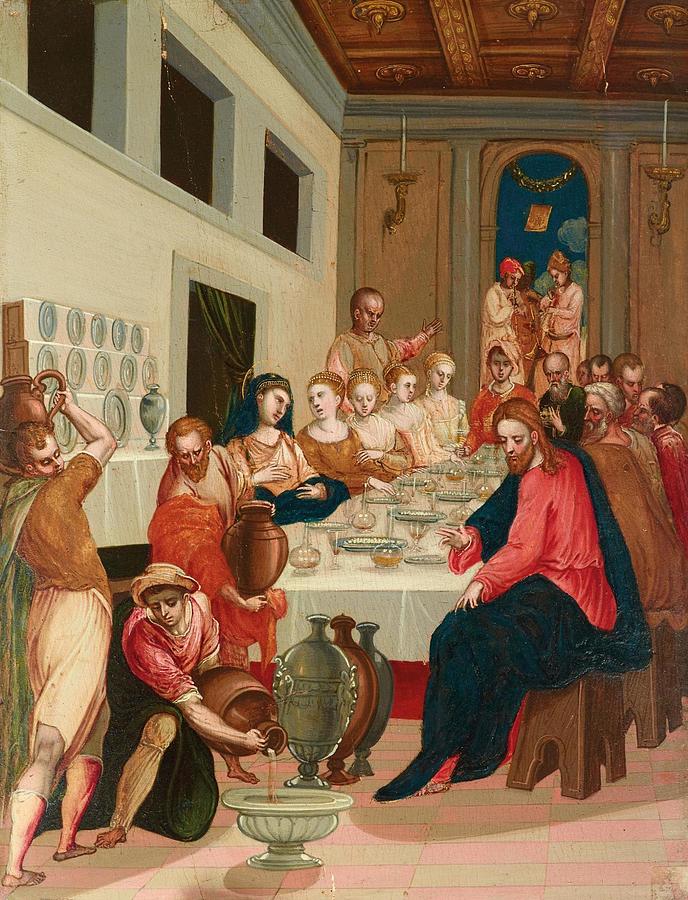 The Wedding at Cana Painting by The Monogrammist dth D Th - Fine Art ...