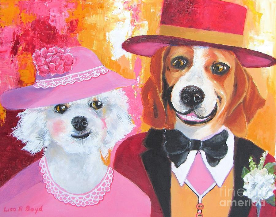 The Wedding, Tango and Piccolo tie the Knot Painting by Lisa Boyd