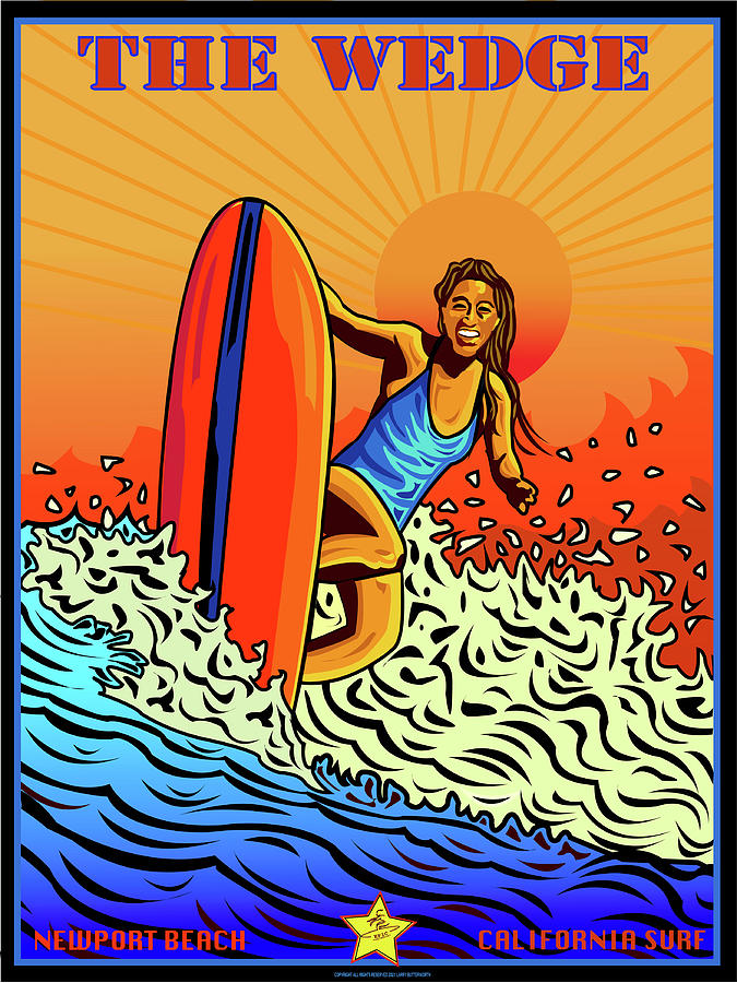 The Wedge Newport Beach Surfing Digital Art
