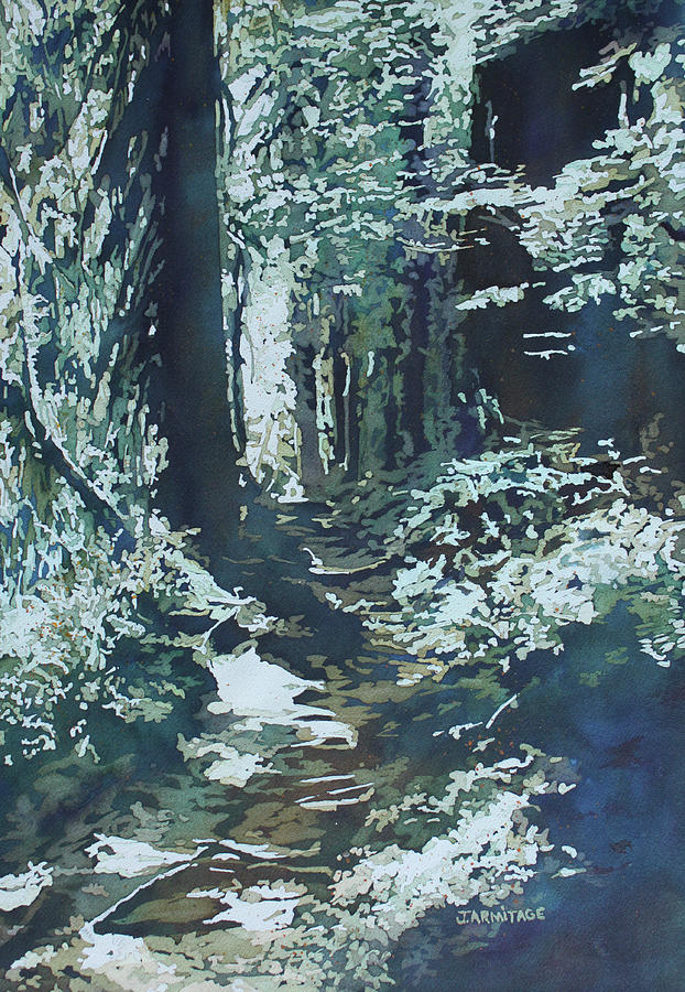 Woods Painting - The Well Rooted Trail by Jenny Armitage
