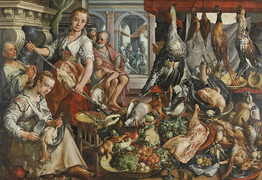 The Well-stocked Kitchen Painting by Joachim Beuckelaer
