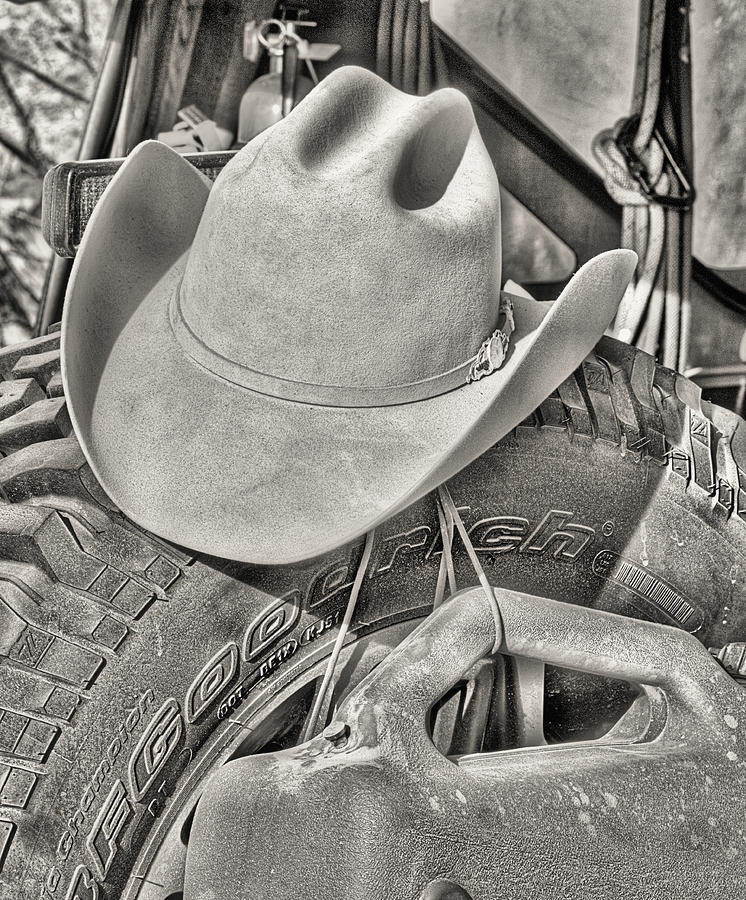 The West Texas Stetson Black and White Photograph by JC Findley