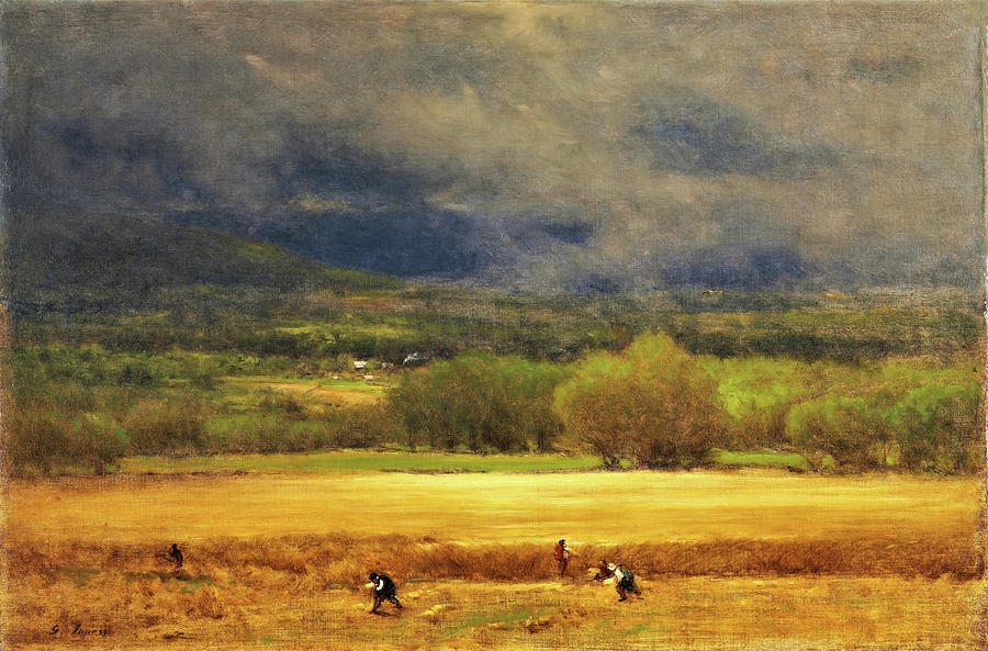 Fall Painting - The Wheat Field - Digital Remastered Edition by George Inness
