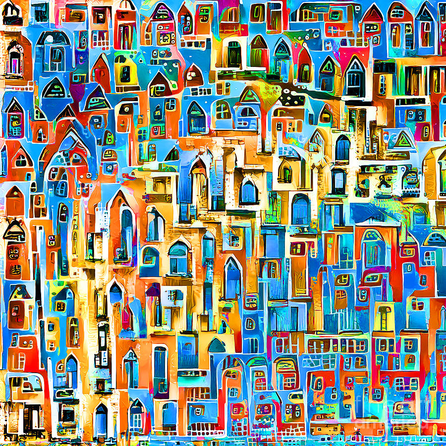 The Whimsical Fairytale City of Windows Imagine Nation In The Old Country 20210307 square Photograph by Wingsdomain Art and Photography