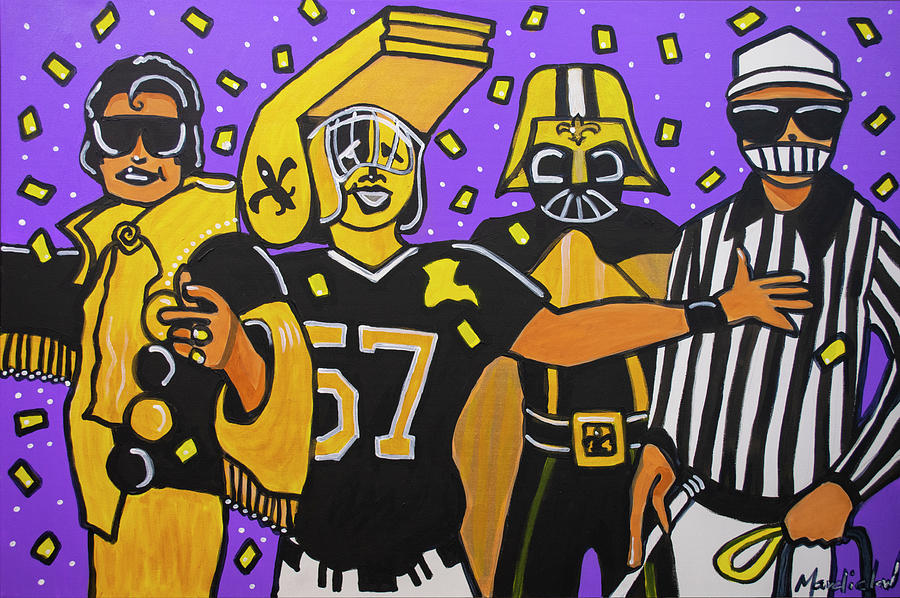New Orleans Saints Painting - The Whistleblower Meet Blind Ref by Mardi Claw
