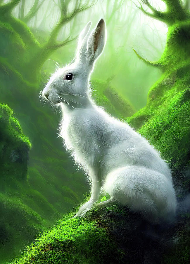 The White Hare Digital Art by Daniel Eskridge