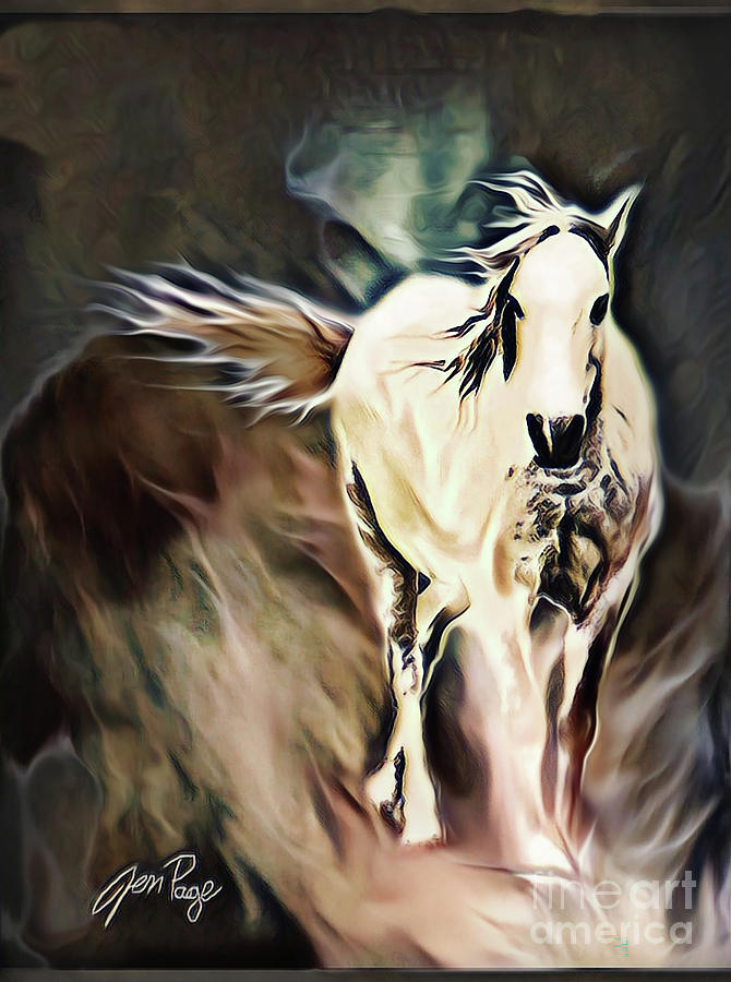 The White Horse Digital Art by Jennifer Page