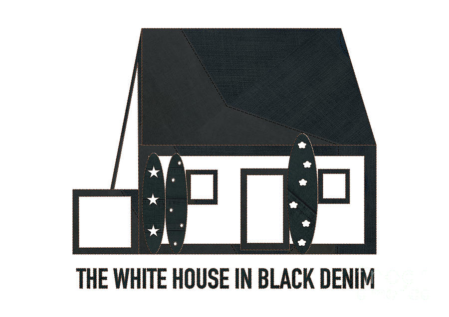 The White House Jersey in Black Denim Digital Art by Barefoot Bodeez Art
