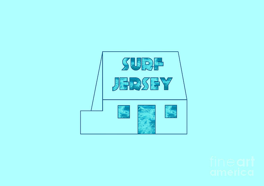 The White House Jersey Surf Text Design Digital Art by Barefoot Bodeez Art