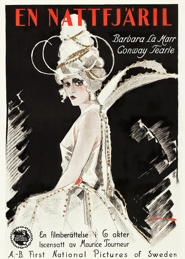 Vintage Mixed Media - The White Moth, 1924 - art by Eric Rohman by Movie World Posters