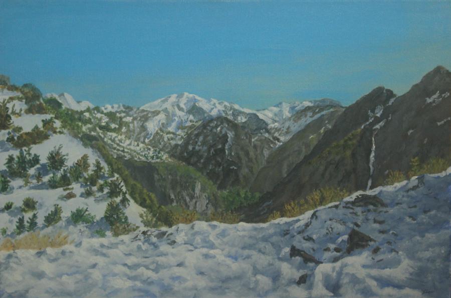 Winter in The White Mountains Crete Painting by David Capon