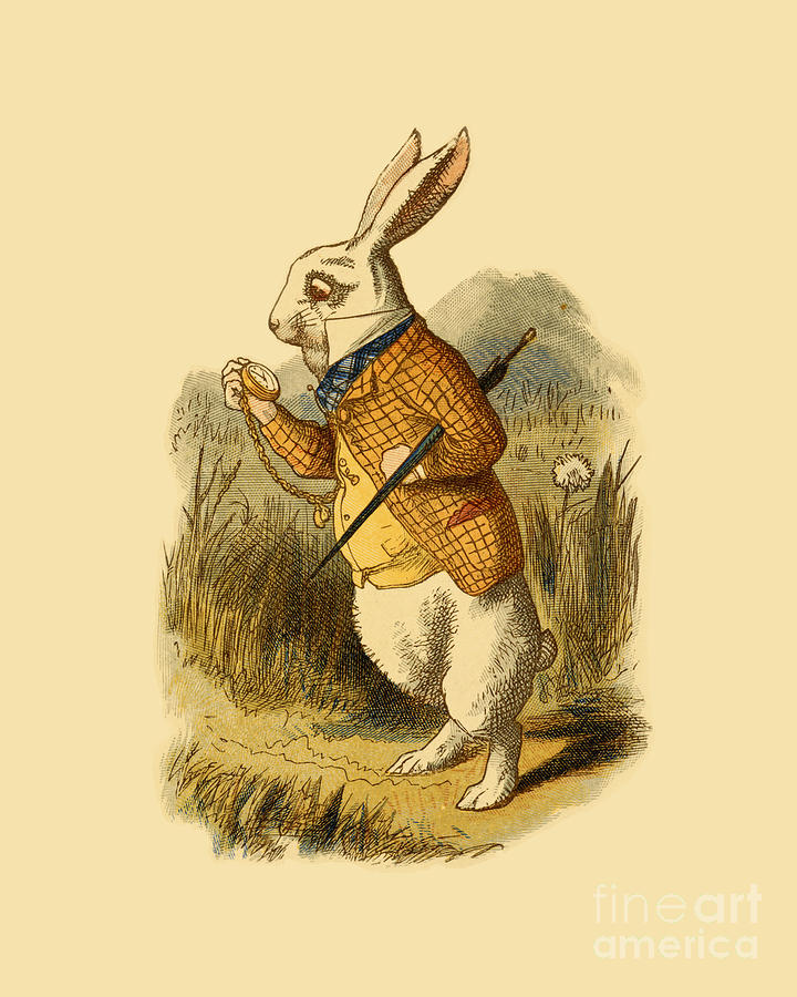 Rabbit Digital Art - the white rabbit from Alice in Wonderland by Madame Memento