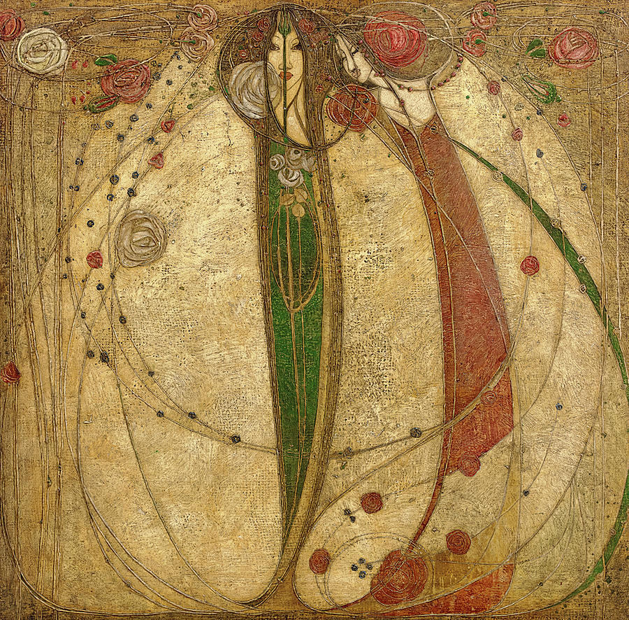 The White Rose and the Red Rose Margaret MacDonald Mackintosh Drawing