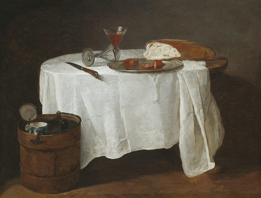 The White Tablecloth Painting by Jean-Baptiste-Simeon Chardin