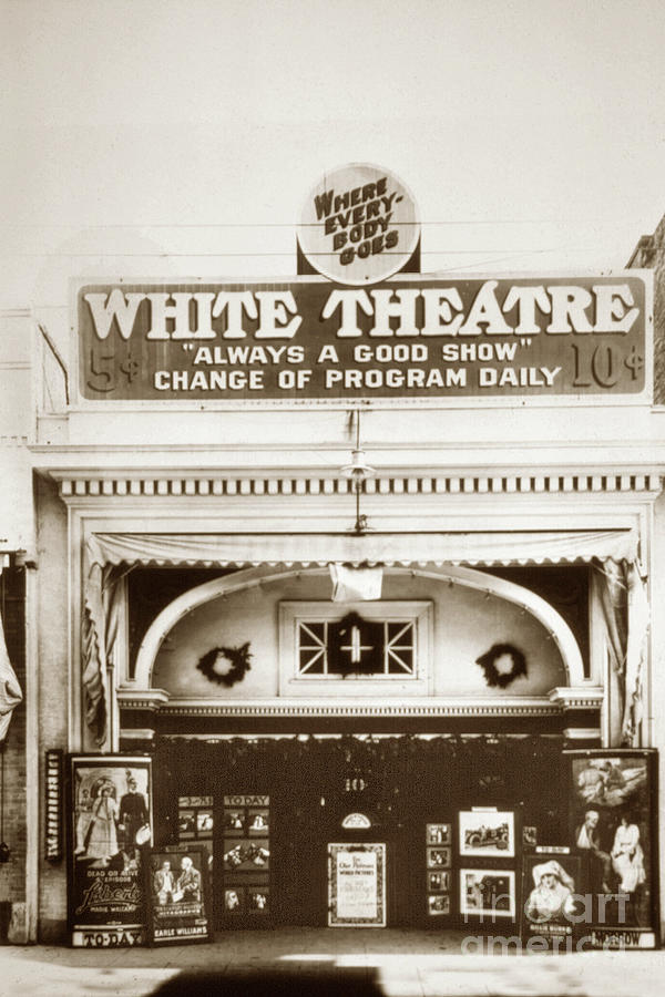 Salinas Photograph - The White Theatre, 155 Main Street, Salinaas, California, Circa  by Monterey County Historical Society