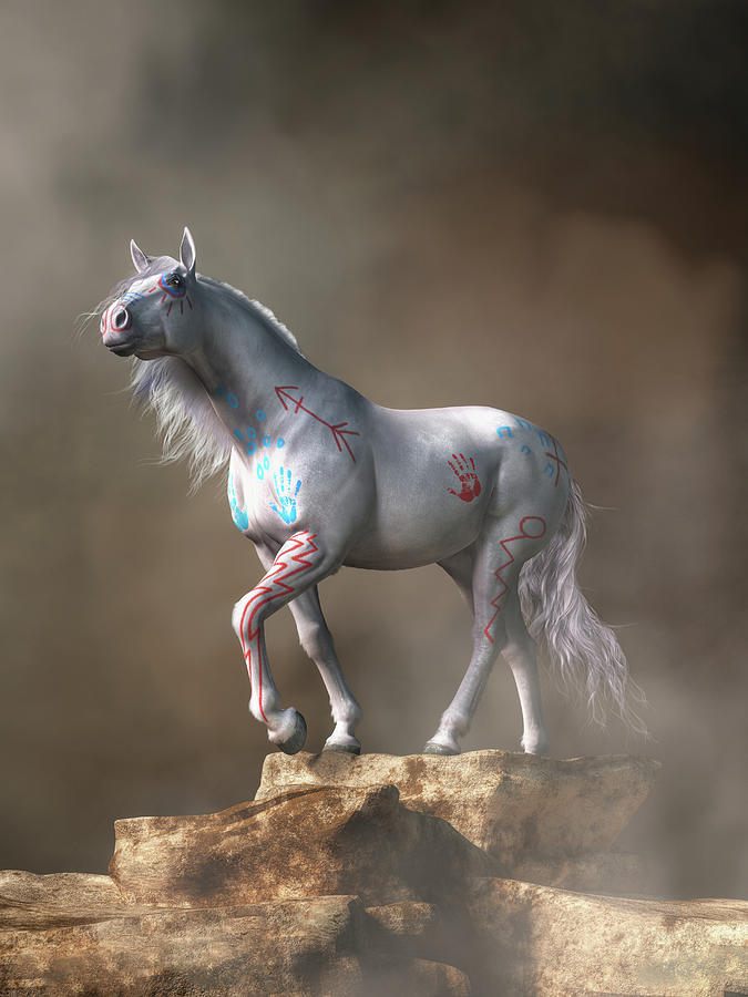 The White War Horse Digital Art by Daniel Eskridge