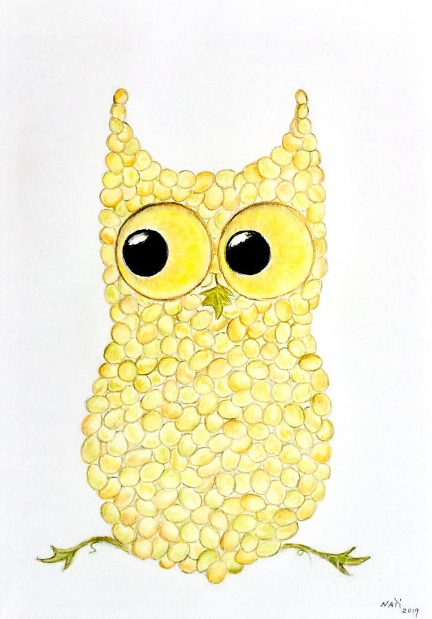 The White Wine Owl  Pastel by Natalia Wallwork