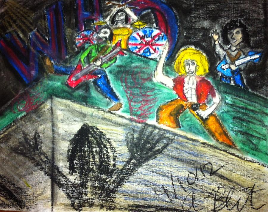 The Who in Concert Pastel by Andrew Blitman