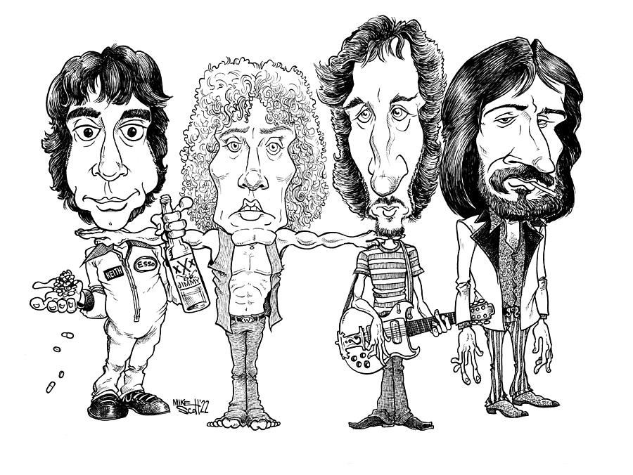 The Who Drawing by Mike Scott