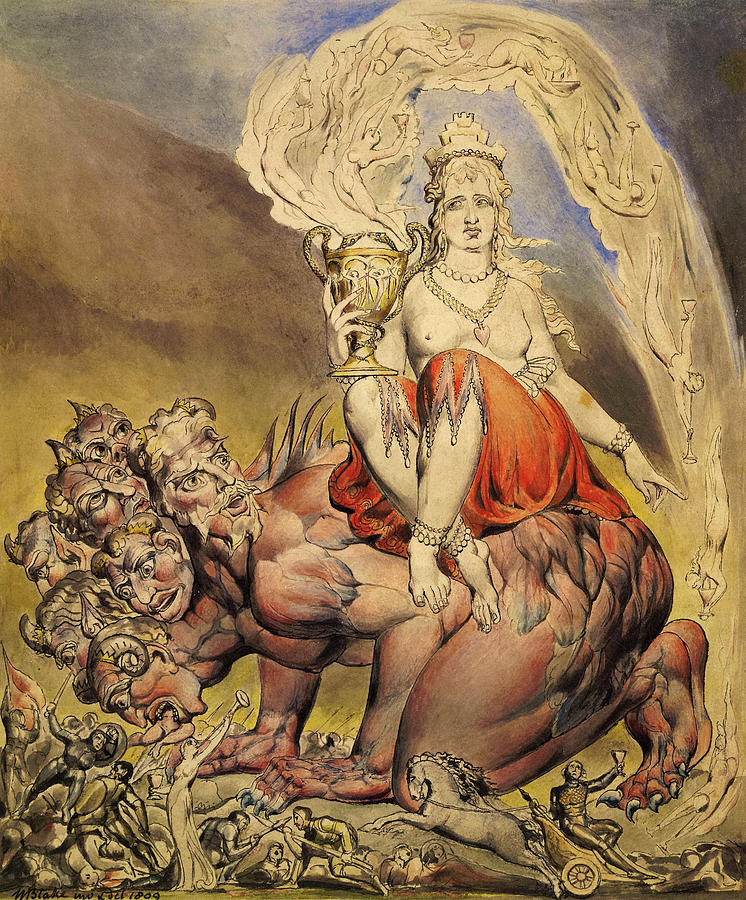 City Of God Painting - The Whore of Babylon by William Blake