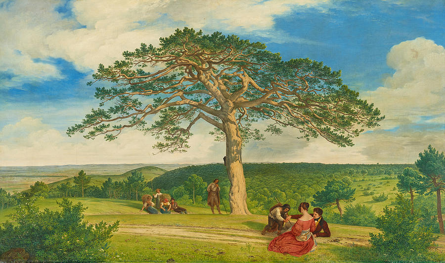 The Wide Pine near Bruehl at Moedling Painting by Ludwig Ferdinand Schnorr von Carolsfeld