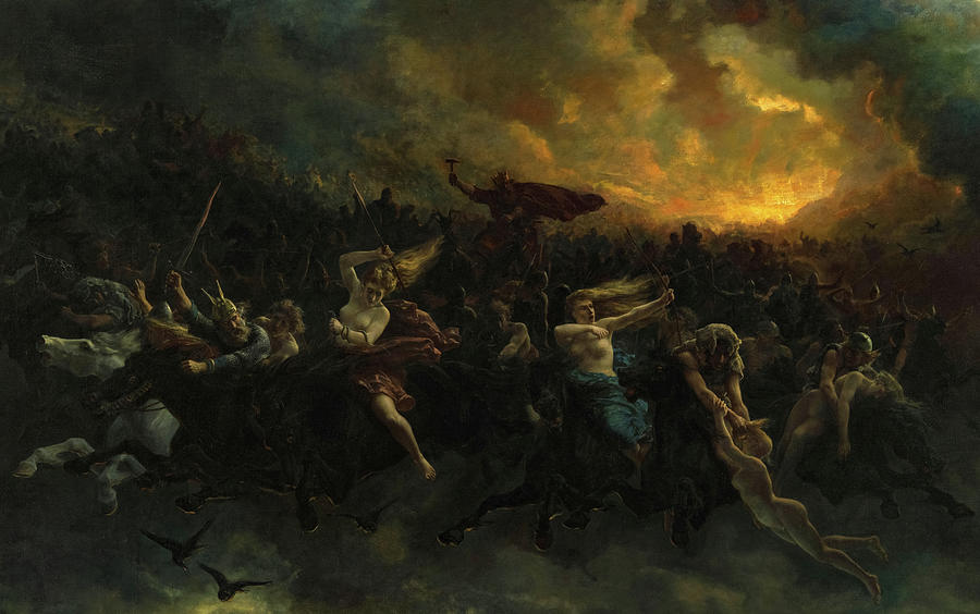Arbo Painting - The Wild Hunt of Odin, Norse Mythology by Peter Nicolai Arbo