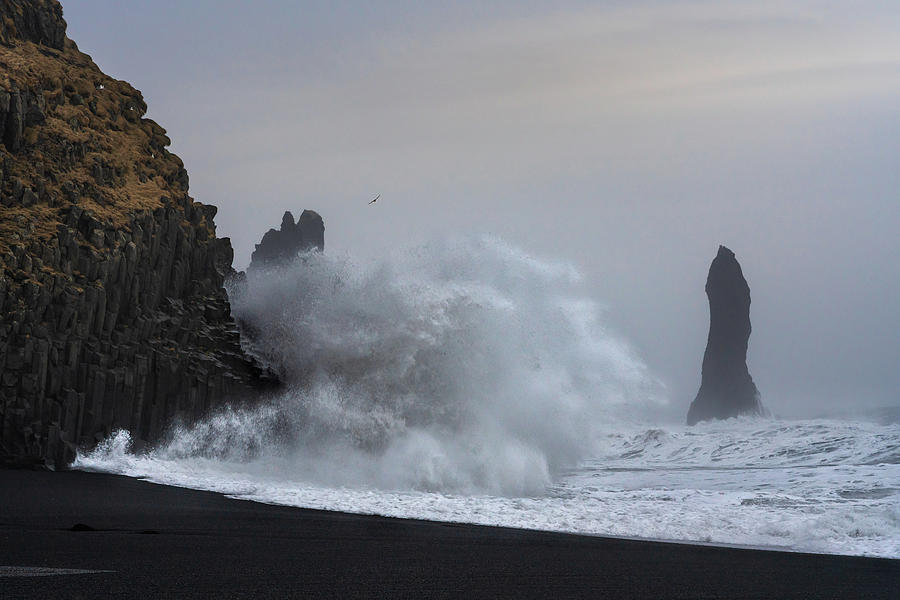 The wild sea hitting the clif Photograph by Anges Van der Logt