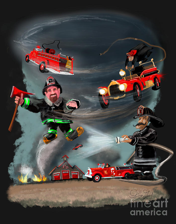 Firefighting Digital Art - The Wild Side of Fighting Fires by Doug Gist