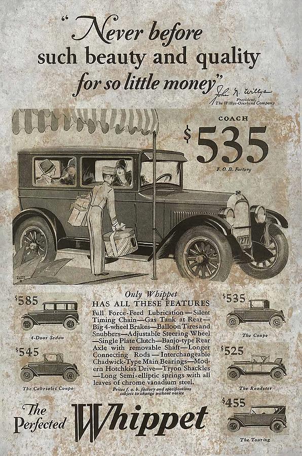 The Willys Overland Company Whippet Antique Car Automobile ...