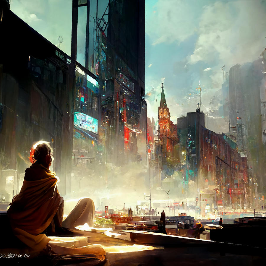 New York City Digital Art - The Window on the Future by Andrea Barbieri