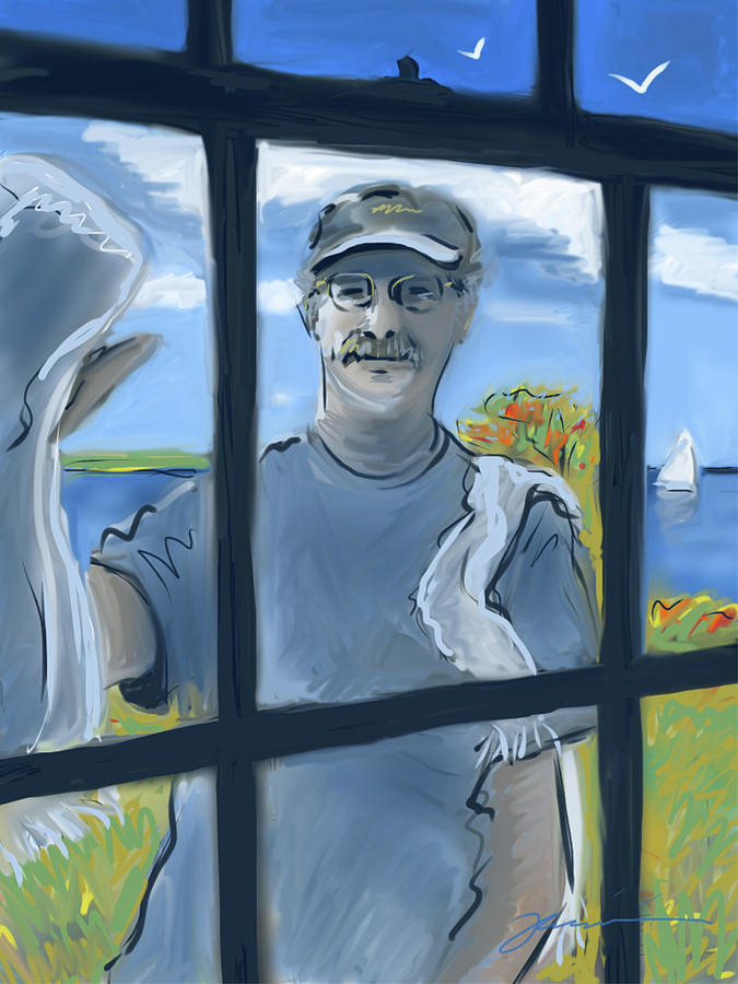 The Window Washer Painting by Jean Pacheco Ravinski
