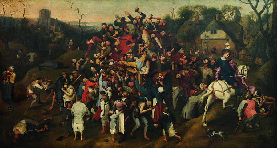 Wine Painting - The Wine of Saint Martin s Day  by Pieter Brueghel II  according to Pieter Bruegel the Elder