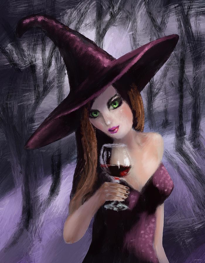 The Wine Witch Digital Art by Larry Whitler