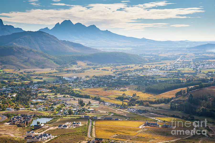 Wine Photograph - The winelands of the Franschhoek valley, South Africa by Justin Foulkes