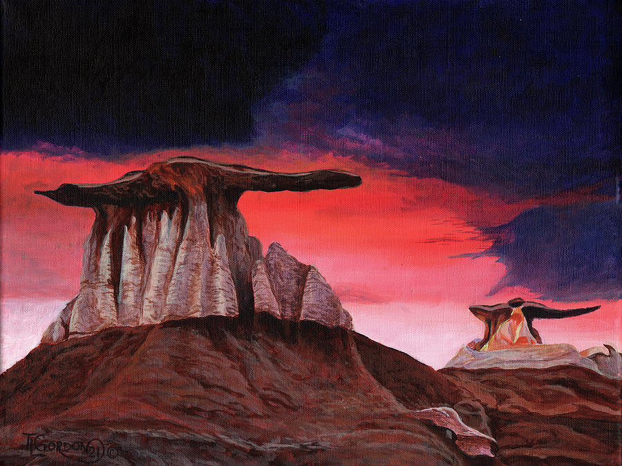 The Wings @ Bisti De Na Zin Wilderness area Painting by Timithy L Gordon
