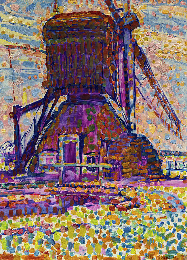The Winkel Mill, Pointillist Version, 1908 Painting by Piet