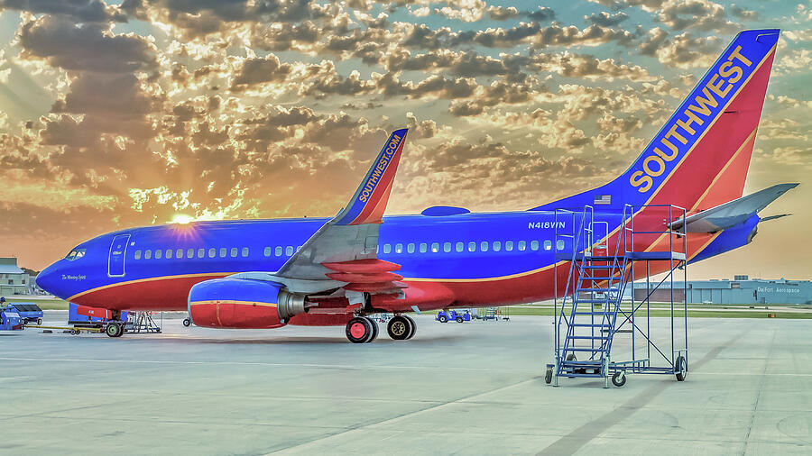 The Winning Spirit 737 and Stunning Sunrise Photograph by Robert Bellomy The Winning Spirit 737 and Stunning Sunrise Photograph by Robert Bellomy