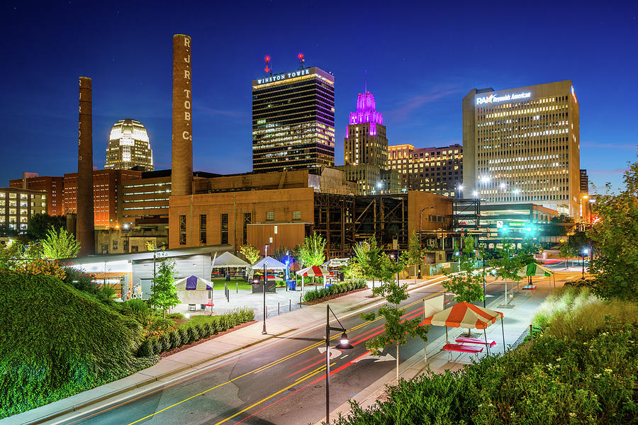 The Winston Salem Skyline Photograph by Jon Bilous Pixels