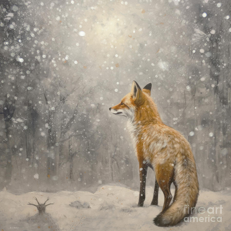 The Winter Fox Painting by Tina LeCour