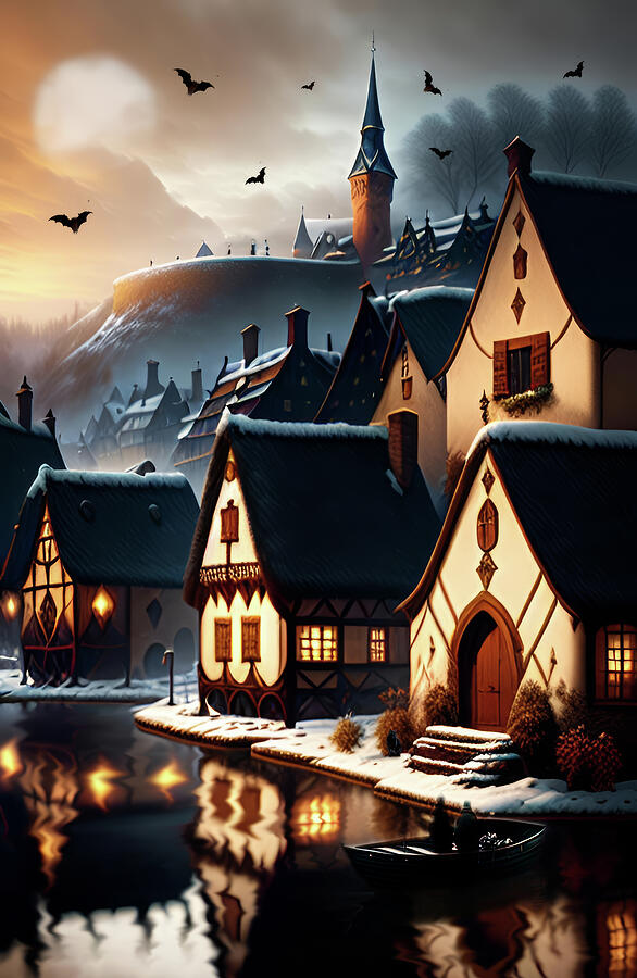 The Winter Pragues Gothic Village Mixed Media by Soraya DApuzzo The Winter Pragues Gothic Village Mixed Media by Soraya DApuzzo