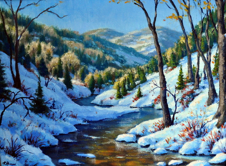 The Winter Stream Painting by Rick Hansen - Pixels