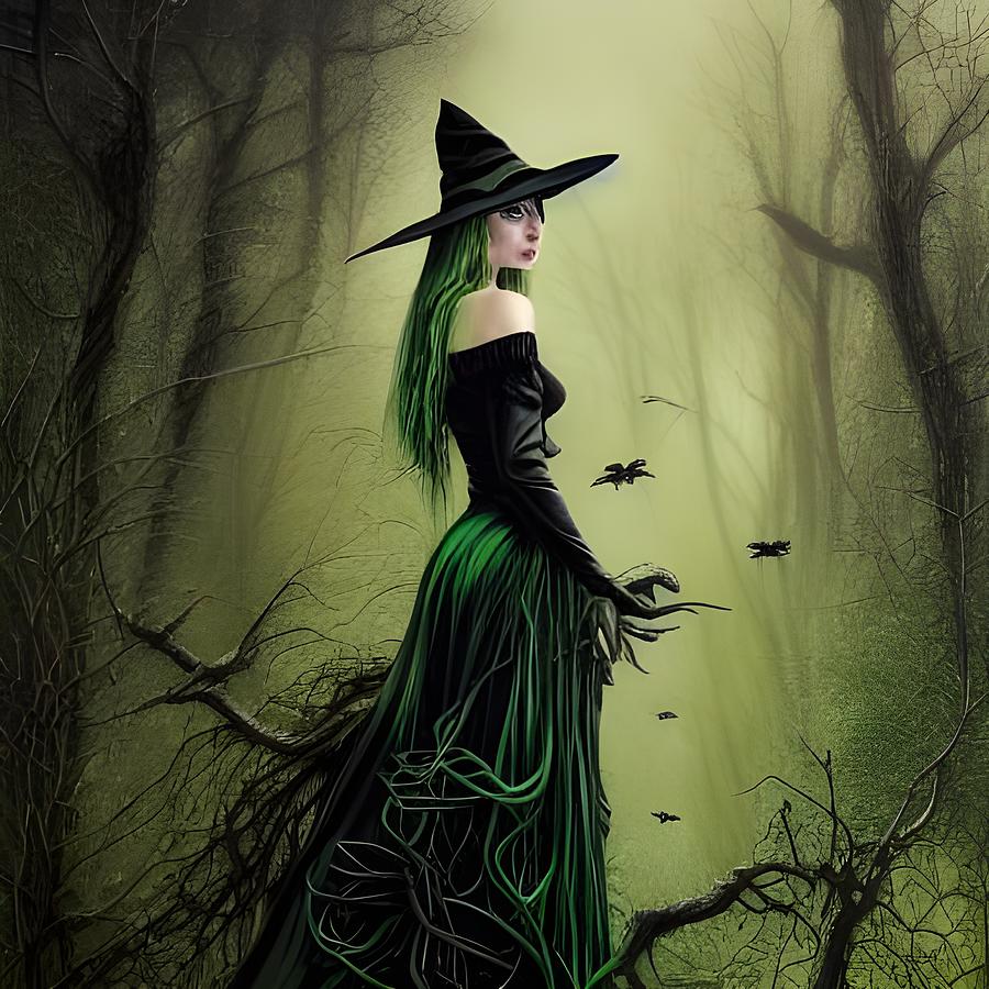The Witch Digital Art by April Cook