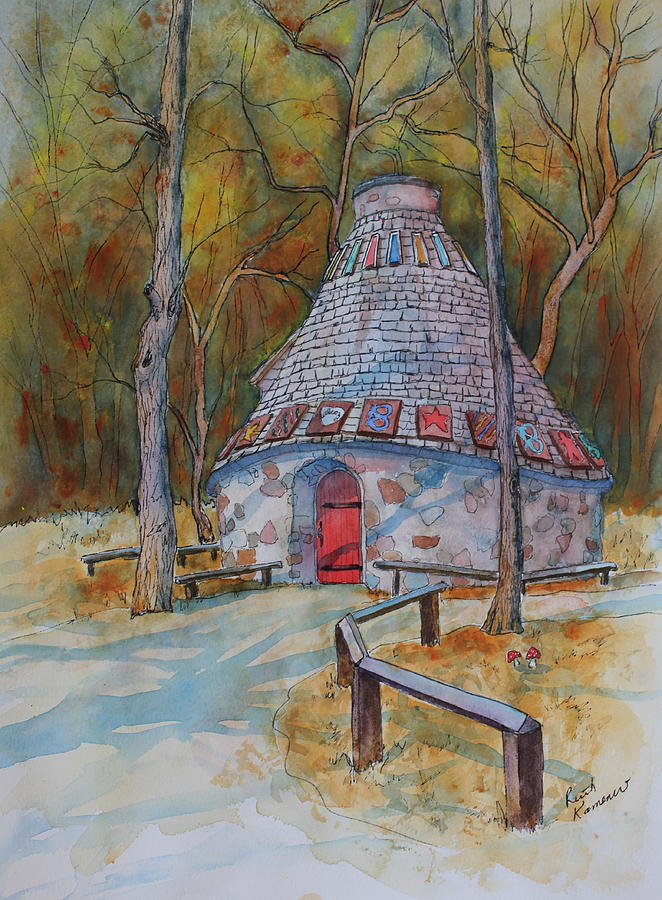 The Witchs Hut in Autumn Painting by Ruth Kamenev