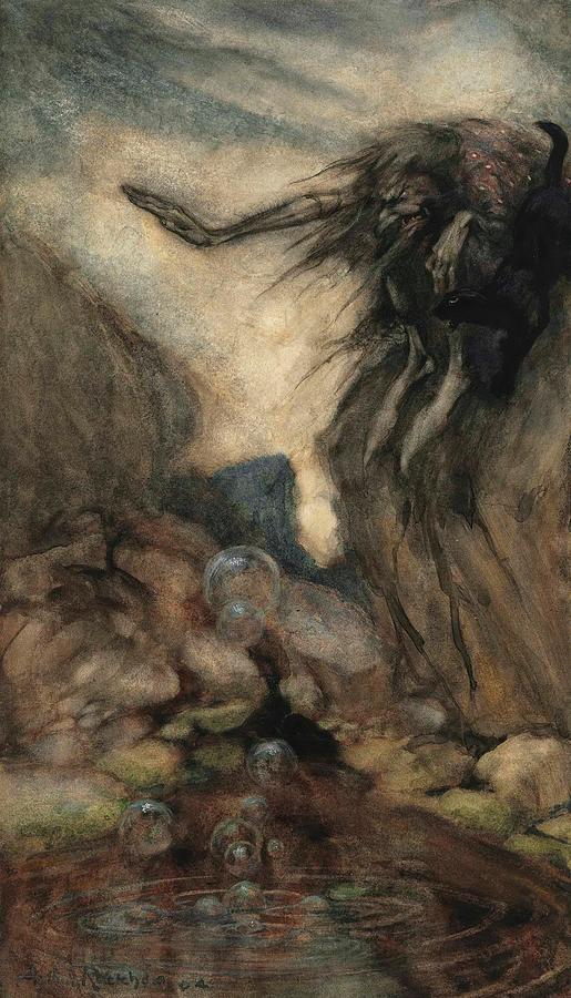 The Witchs Pool Drawing by Arthur Rackham English - Fine Art America