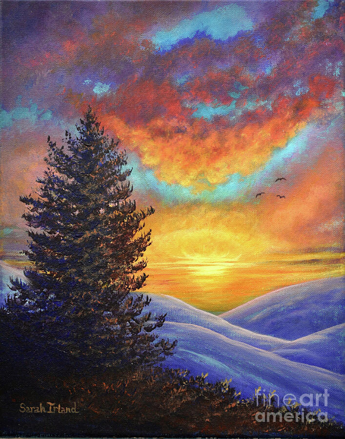 Sunset Painting - The Witness by Sarah Irland