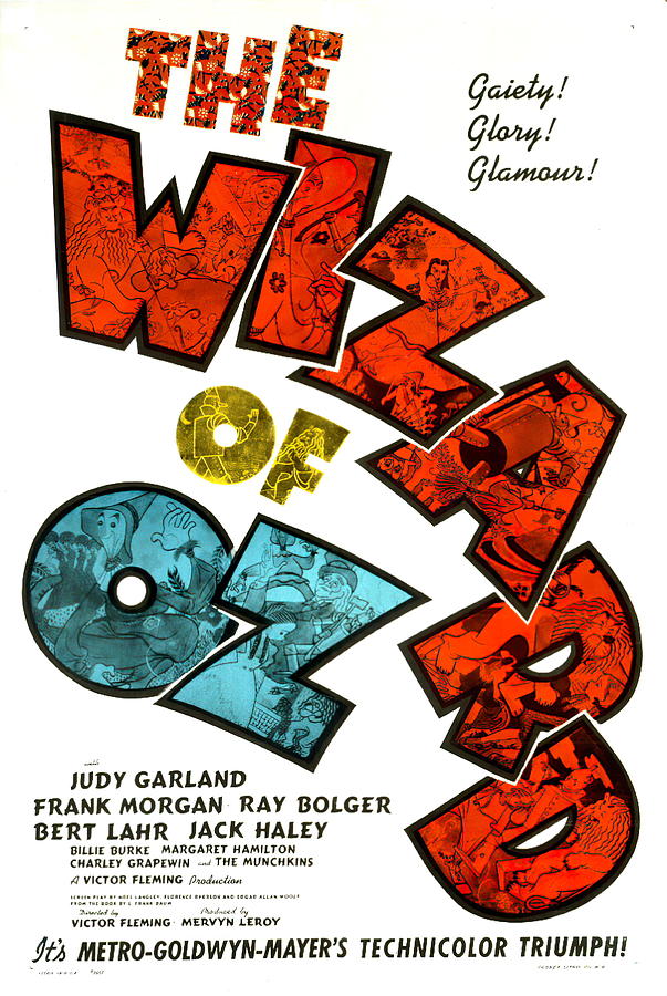 The Wizard of Oz, -a 1939 - art by Al Hirschfeld Mixed Media by Movie World Posters