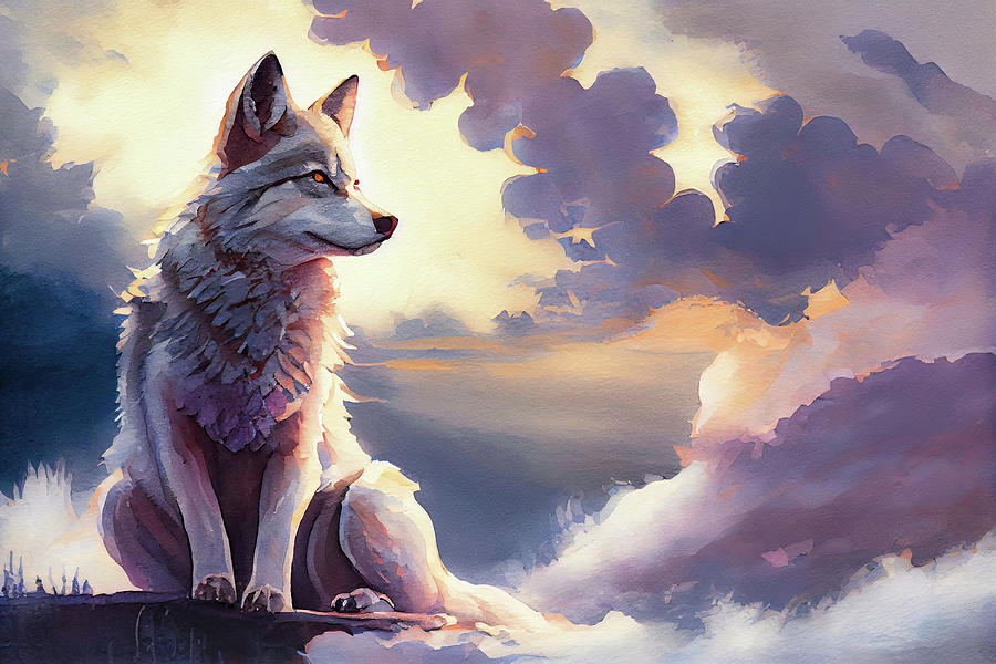 The Wolf and the Clouds Digital Art by Mike Montalvo - Fine Art America